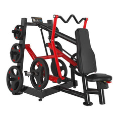 Muscle D Fitness Power Leverage V2 Overhead Triceps Extension plate-loaded machine with padded supports and adjustable arm rest.
