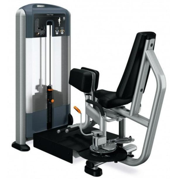 Muscle D Fitness Precor Discovery Series Inner Thigh exercise machine with padded seat and adjustable resistance for toning.