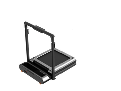 Foldable Kingsmith R3 Hybrid+ treadmill with digital display and safety handrails, designed for compact home use.