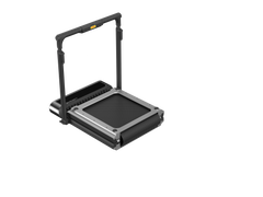 Foldable R3 Hybrid+ Kingsmith walking treadmill with digital display and safety handrails, compact design for home use