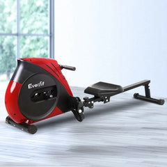 Trustymall Everfit 4 Level Rowing Exercise Machine showing adjustable resistance levels and padded seat for full-body workouts.