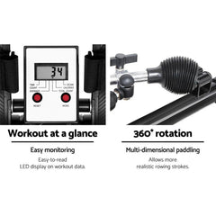 Trustymall rowing exercise machine with hydraulic resistance, featuring a sleek design and adjustable rowing handles for full-body workout.