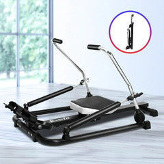 Trustymall rowing exercise machine with hydraulic resistance, featuring a sturdy frame and adjustable handles for full-body workout.