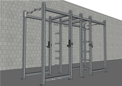 TGrip Commercial Dual Power Rack - 3x3 Steel - Functional Multi-Grip Pull-Up - Plate Storage - J-Hooks