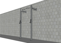 TGrip Commercial 4' Low Profile Wall Mount Rig - 3x3 Steel by Muscle D Fitness