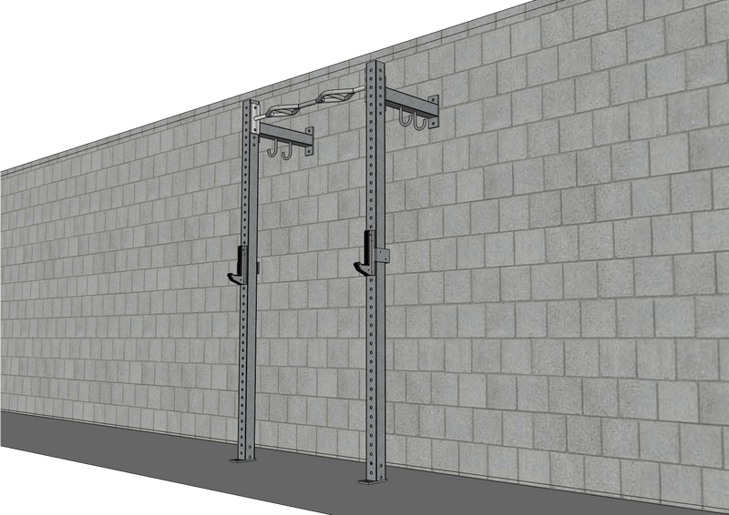 TGrip Commercial 4' Low Profile Wall Mount Rig - 3x3 Steel by Muscle D Fitness