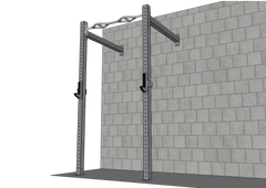 TGrip Commercial 4' Wall Mount Rig Weight Set - 3x3 Steel - Functional Multi-Grip Pull-Up - Sandwich Style J-Hooks