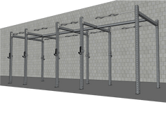 TGrip Commercial 20' Rig - 3x3 Steel - Functional Multi-Grip Pull-Up - Sandwich Style J-Hooks