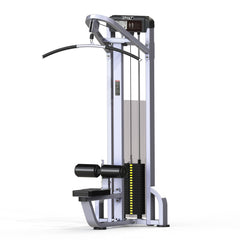 Muscle D Fitness Sweet Lat Pulldown selectorized machine with padded seat and handle bar for strength training exercises