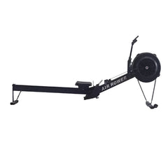 Full-body workout with 24 Hour Sport foldable water rowing machine showing the machine and water resistance features.
