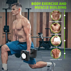 Adjustable Dumbbell Set by Anti Spier with black and silver weights, compact design, and adjustable handles for versatile strength training.