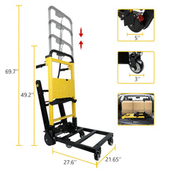 Anti Spier electric stair climber hand truck with aluminum frame and large wheels, designed for moving heavy furniture and logistics.