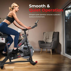 LUXHOME Health & Fitness Pro Cycling stationary bike with 40 lb flywheel and adjustable seat for indoor home exercise.