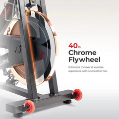 LUXHOME Health & Fitness Pro Cycling Stationary Bike with 40 LB flywheel and 4-way adjustable seat for indoor exercise.