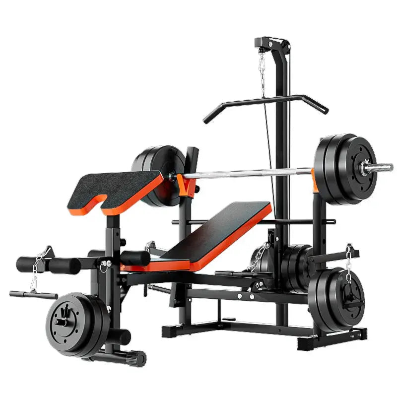 Multi-functional home gym bench by 24 Hour Sport, versatile workout equipment for strength training and fitness at home.