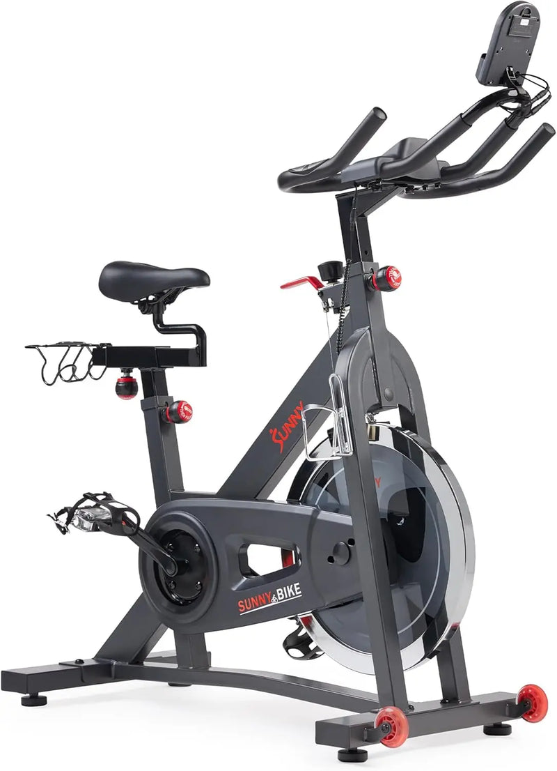 LUXHOME exercise bike with 40 lb flywheel and adjustable seat, ideal for indoor cycling and home fitness workouts.