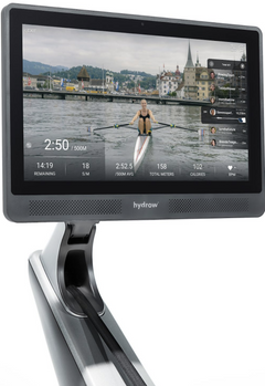 Modern Reform Hydrow PRO Pilates Rower, sleek design with digital display, used for full-body rowing workouts.