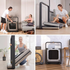 Portable folding treadmill by 24 Hour Sport, ideal for walking, running, or jogging indoors or anywhere.