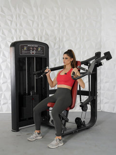 Elite Selectorized Shoulder Press - Muscle D Fitness - Commercial Adjustable Seated Pin Selectorized Shoulder Press Traps Shoulder Workout