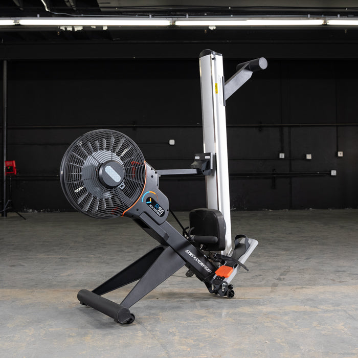 Muscle D Fitness CC-SW-ROW Sweet Fan magnetic rower, a compact fitness equipment with a sleek design and digital display.