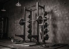 TGrip Commercial Half Rack - 3x3 Steel - Functional Multi-Grip Pull-Up - Bar & Plate Storage - J-Hooks