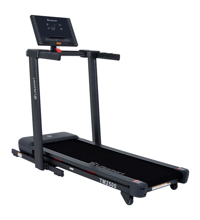 Lifesmart TM2500 PowerTouch treadmill with digital display and sturdy running deck for home cardio workouts.