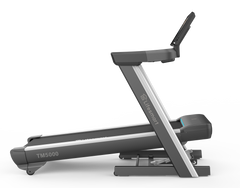 Lifesmart TM5000 PowerTouch treadmill in black and silver with digital display and running belt for home exercise.