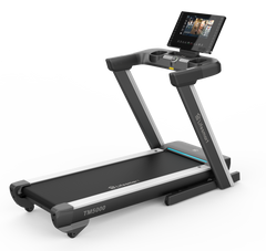Lifesmart TM5000 PowerTouch treadmill in black and silver with digital display and running belt for home exercise.