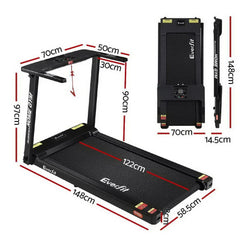 Trustymall Everfit electric treadmill for home gym, black exercise running machine with digital display and safety features