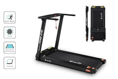 Trustymall Everfit electric treadmill for home gym, black running machine with digital display and sturdy frame.
