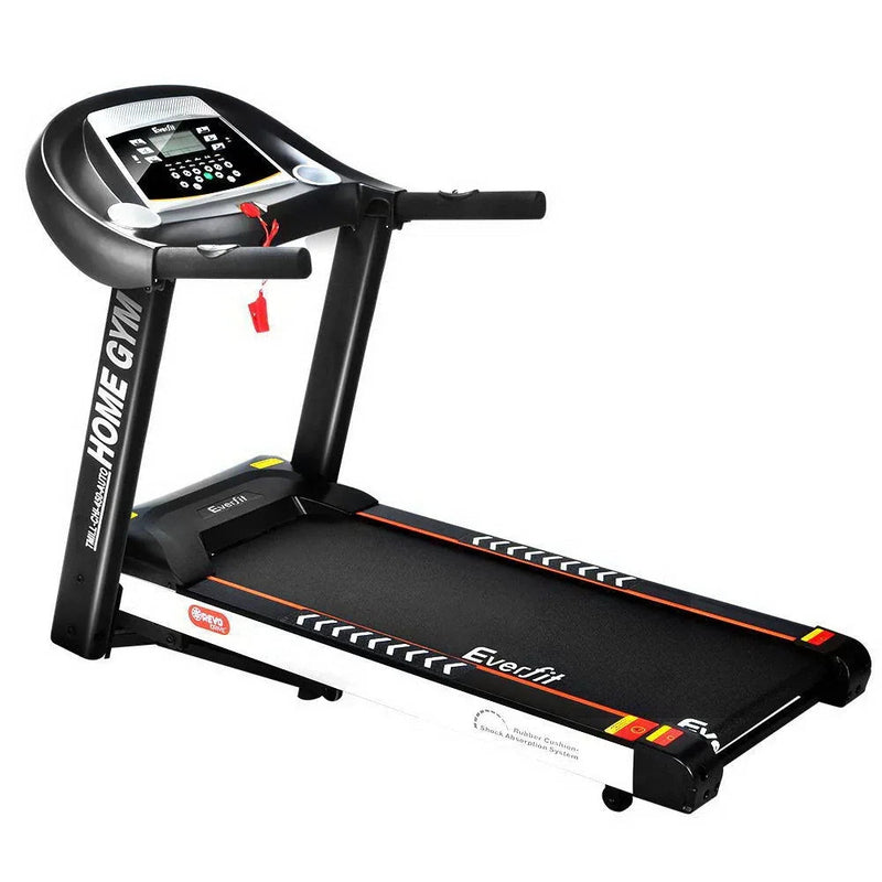 Trustymall Everfit electric treadmill with 45cm incline for home gym, featuring a running belt and digital display.