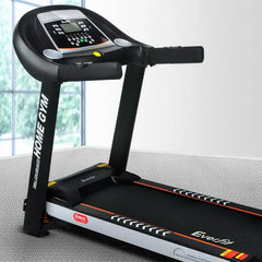 Trustymall Everfit electric treadmill with 45cm incline for home gym cardio workouts, featuring a sleek running belt.