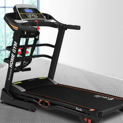 Everfit electric treadmill by Trustymall featuring a sleek design, display console, running belt, and sturdy frame.