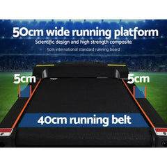 Trustymall Everfit electric treadmill with incline for home gym, featuring a sleek black design and digital display.