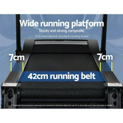 Trustymall Everfit electric treadmill showing a sleek running deck and control panel, ideal for home gym workouts.