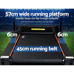 Trustymall Everfit electric treadmill with 45cm incline, running surface, digital display, and home gym setup in a modern fitness room.