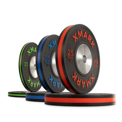 Striped Premium IWF Training Bumper Plates (KG) Pairs and Sets by XMARK