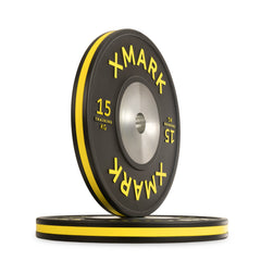 Striped Premium IWF Training Bumper Plates (KG) Pairs and Sets by XMARK
