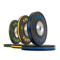 Striped Premium IWF Training Bumper Plates (KG) Pairs and Sets by XMARK