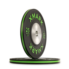 Striped Premium IWF Training Bumper Plates (LB) Pairs and Sets by XMARK