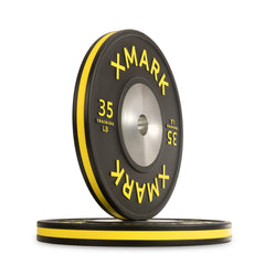 Striped Premium IWF Training Bumper Plates (LB) Pairs and Sets by XMARK