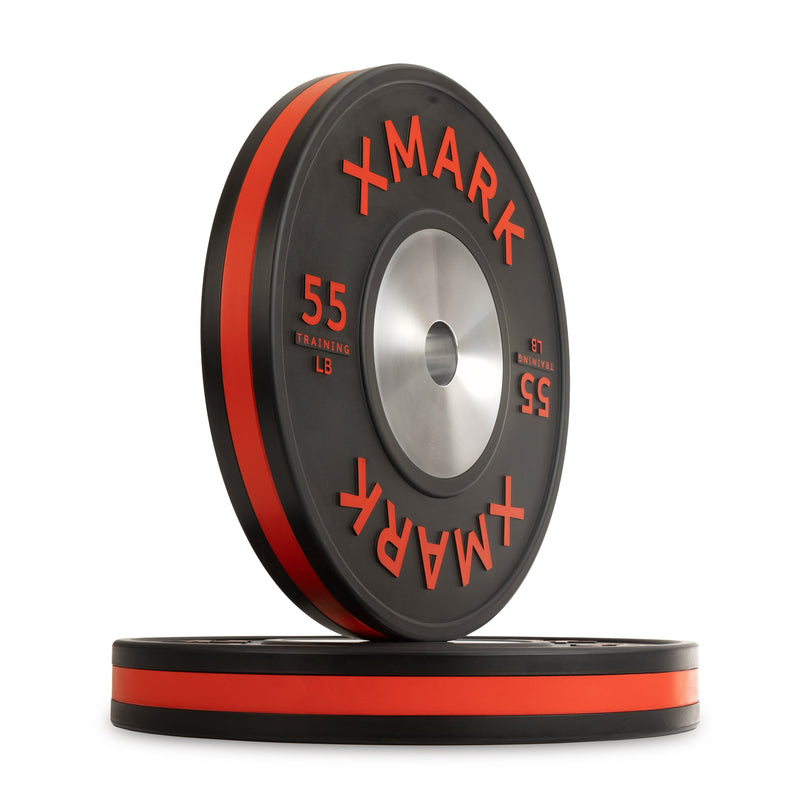 Striped Premium IWF Training Bumper Plates (LB) Pairs and Sets by XMARK