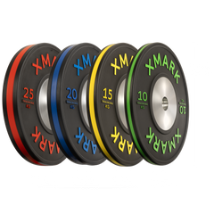Striped Premium IWF Training Bumper Plates (KG) Pairs and Sets by XMARK