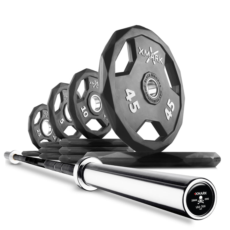 Black Diamond Olympic Weight Plates and Olympic Barbell Sets by XMARK