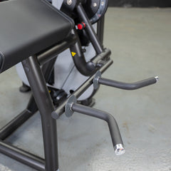 Muscle D Fitness Vogue Biceps Triceps Combo selectorized machine with padded handles and weight stacks for strength training.