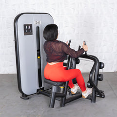 Vogue Seated Row - Muscle D Fitness -  Adjustable Seat - Pin Selectorized - Lat Workout