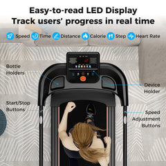 SP38185US-BK 2.5 HP Walking Treadmill by DirectDeals