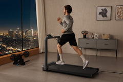 Walkingpad X25+ treadmill in a modern home setting, showcasing its sleek design and compact size for easy exercise storage.