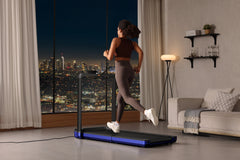 Walkingpad X25+ treadmill in a modern home setting, showing its sleek design and compact size for space-saving exercise.