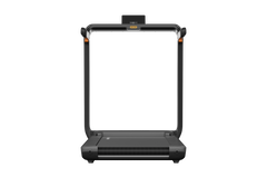 Walkingpad X55 foldable treadmill with digital display and safety handrails, suitable for home workouts.